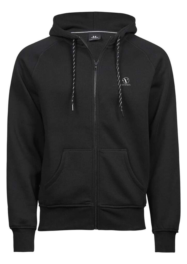 Fashion Full Zip Hood-Schwarz-vorne